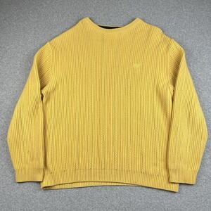 Vintage Chaps‎ Sweater Mens XL Pullover Yellow Cable Knit Chunky USA Heavy 90s